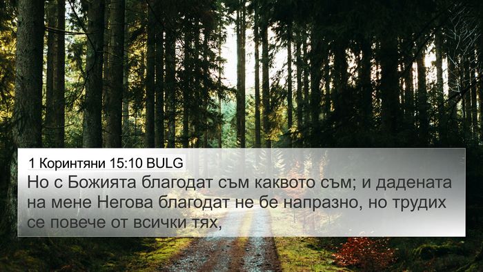 1 Коринтяни 15:10 BULG Bible Verse Image