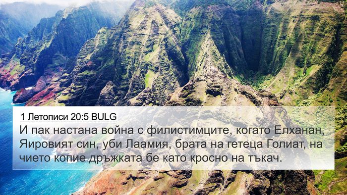 1 Летописи 20:5 BULG Bible Verse Image