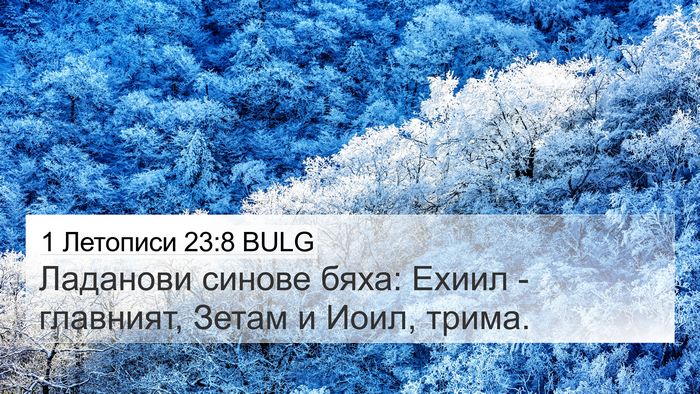 1 Летописи 23:8 BULG Bible Verse Image