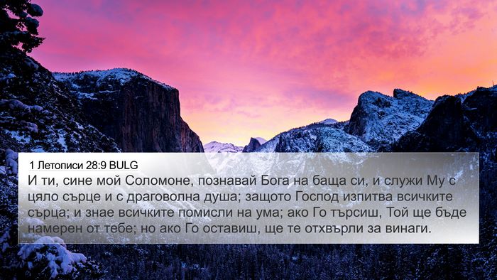 1 Летописи 28:9 BULG Bible Verse Image