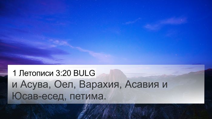 1 Летописи 3:20 BULG 4K Wallpaper - и Асува, Оел, Варахия, - 4K Wallpaper Bible Verse