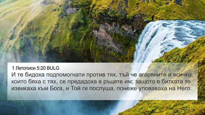 1 Летописи 5:20 BULG Bible Verse Image
