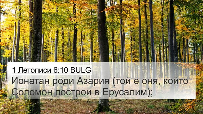 1 Летописи 6:10 BULG Bible Verse Image
