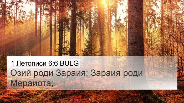1 Летописи 6:6 BULG 4K Wallpaper - Озий роди Зараия; Зараия - 4K Wallpaper Bible Verse