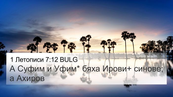 1 Летописи 7:12 BULG 4K Wallpaper - А Суфим и Уфим* бяха Ирови+ - 4K Wallpaper Bible Verse