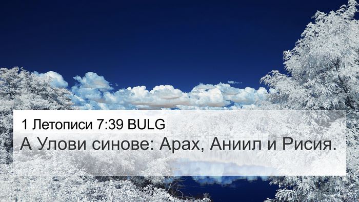 1 Летописи 7:39 BULG 4K Wallpaper - А Улови синове: Арах, Аниил - 4K Wallpaper Bible Verse