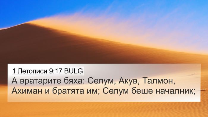 1 Летописи 9:17 BULG Bible Verse Image