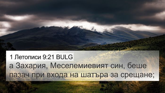 1 Летописи 9:21 BULG Bible Verse Image