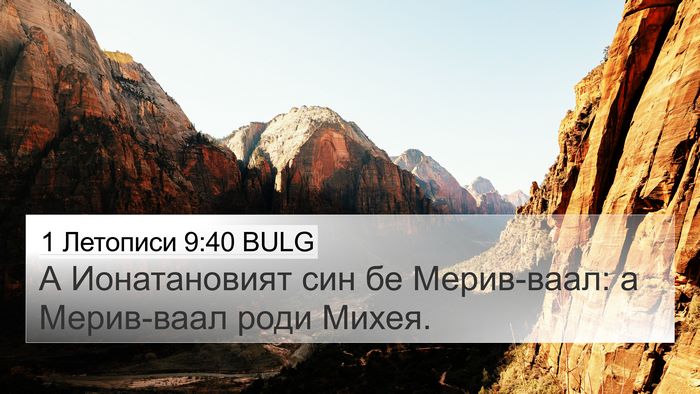 1 Летописи 9:40 BULG Bible Verse Image