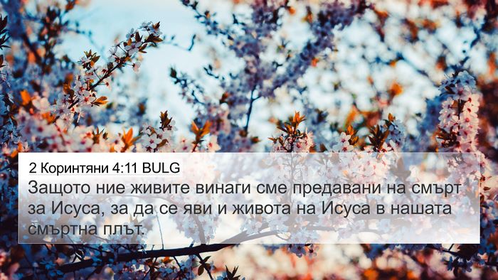 2 Коринтяни 4:11 BULG Bible Verse Image
