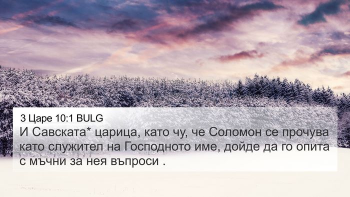 3 Царе 10:1 BULG Bible Verse Image