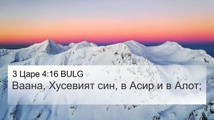 3 Царе 4:16 BULG 4K Wallpaper - Ваана, Хусевият син, в Асир - 4K Wallpaper Bible Verse