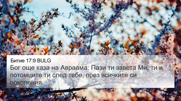 Битие 17:9 BULG 4K Wallpaper - Бог още каза на Авраама: - 4K Wallpaper Bible Verse