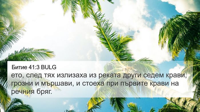 Битие 41:3 BULG 4K Wallpaper - ето, след тях излизаха из - 4K Wallpaper Bible Verse