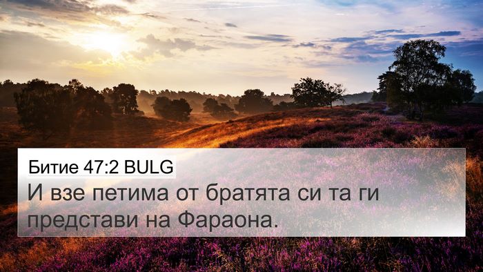 Битие 47:2 BULG 4K Wallpaper - И взе петима от братята си - 4K Wallpaper Bible Verse
