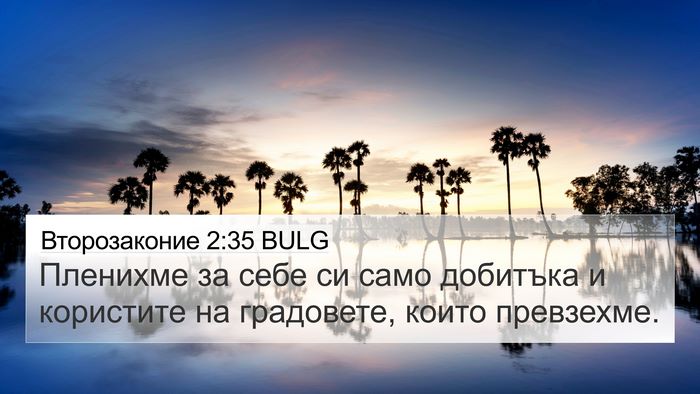 Второзаконие 2:35 BULG 4K Wallpaper - Пленихме за себе си само - 4K Wallpaper Bible Verse
