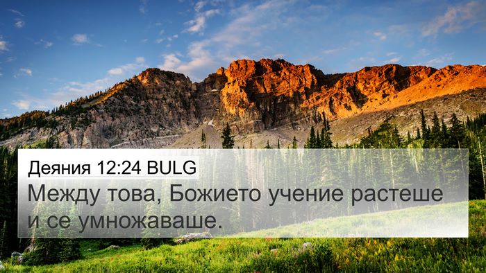 Деяния 12:24 BULG 4K Wallpaper - Между това, Божието учение - 4K Wallpaper Bible Verse
