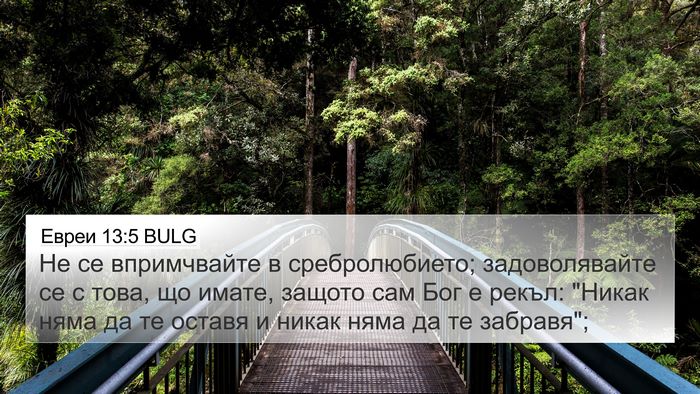 Евреи 13:5 BULG Bible Verse Image