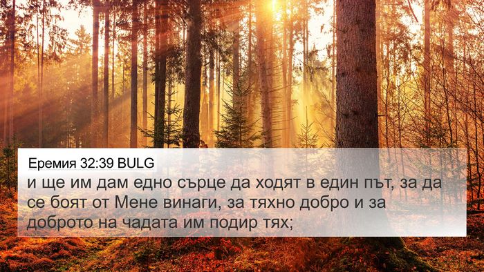 Еремия 32:39 BULG Bible Verse Image