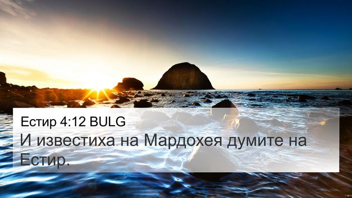 Естир 4:12 BULG 4K Wallpaper - И известиха на Мардохея - 4K Wallpaper Bible Verse