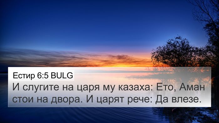 Естир 6:5 BULG 4K Wallpaper - И слугите на царя му - 4K Wallpaper Bible Verse