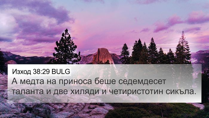 Изход 38:29 BULG 4K Wallpaper - А медта на приноса беше - 4K Wallpaper Bible Verse