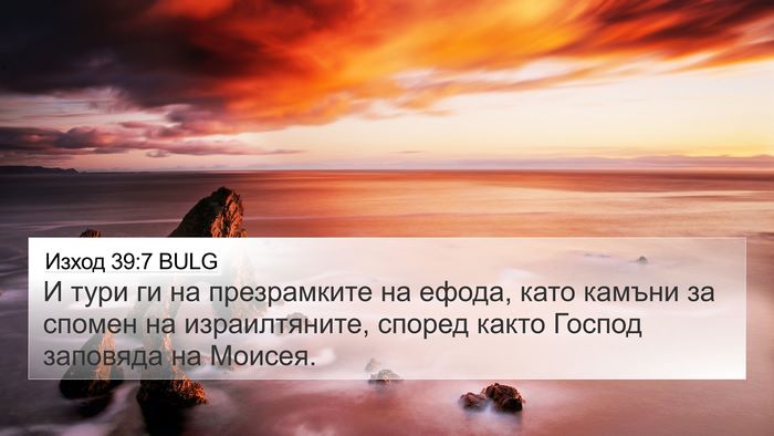 Изход 39:7 BULG 4K Wallpaper - И тури ги на презрамките на - 4K Wallpaper Bible Verse