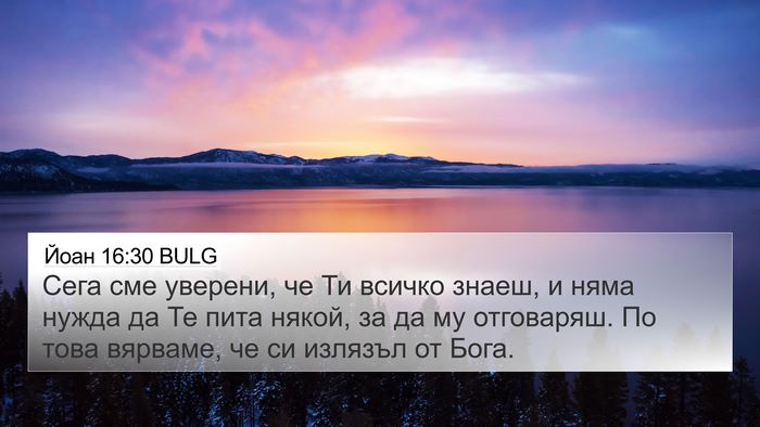 Йоан 16:30 BULG Bible Verse Image
