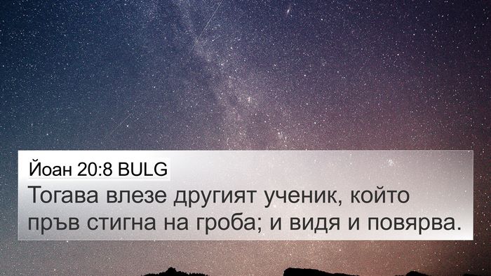 Йоан 20:8 BULG Bible Verse Image