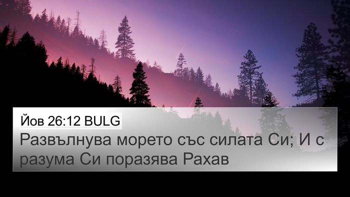Йов 26:12 BULG Bible Verse Image