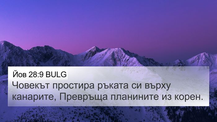 Йов 28:9 BULG 4K Wallpaper - Човекът простира ръката си - 4K Wallpaper Bible Verse