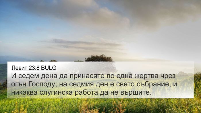 Левит 23:8 BULG Bible Verse Image