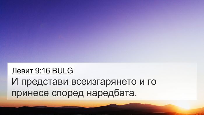 Левит 9:16 BULG 4K Wallpaper - И представи всеизгарянето - 4K Wallpaper Bible Verse