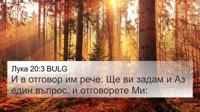Лука 20:3 BULG 4K Wallpaper - И в отговор им рече: Ще ви - 4K Wallpaper Bible Verse