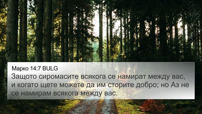 Марко 14:7 BULG Bible Verse Image