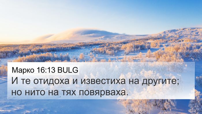Марко 16:13 BULG 4K Wallpaper - И те отидоха и известиха на - 4K Wallpaper Bible Verse