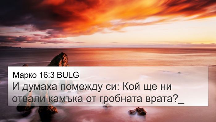 Марко 16:3 BULG Bible Verse Image
