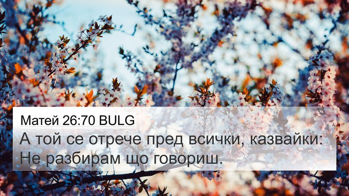 Матей 26:70 BULG 4K Wallpaper - А той се отрече пред - 4K Wallpaper Bible Verse