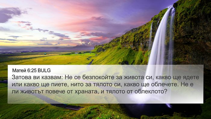 Матей 6:25 BULG Bible Verse Image