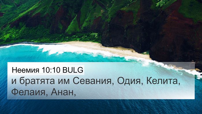 Неемия 10:10 BULG 4K Wallpaper - и братята им Севания, Одия, - 4K Wallpaper Bible Verse