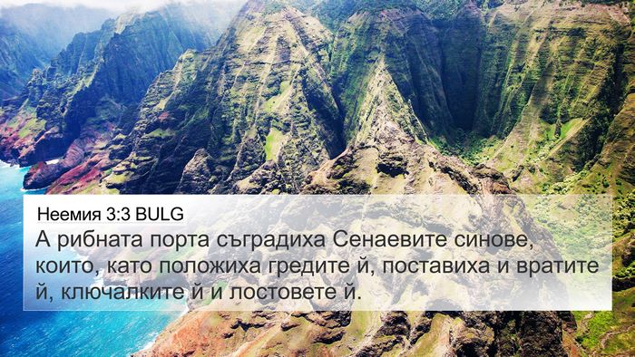 Неемия 3:3 BULG 4K Wallpaper - А рибната порта съградиха - 4K Wallpaper Bible Verse