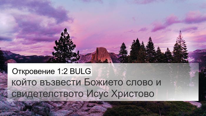 Откровение 1:2 BULG 4K Wallpaper - който възвести Божието - 4K Wallpaper Bible Verse