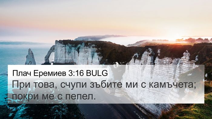 Плач Еремиев 3:16 BULG 4K Wallpaper - При това, счупи зъбите ми с - 4K Wallpaper Bible Verse
