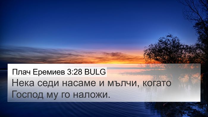 Плач Еремиев 3:28 BULG Bible Verse Image