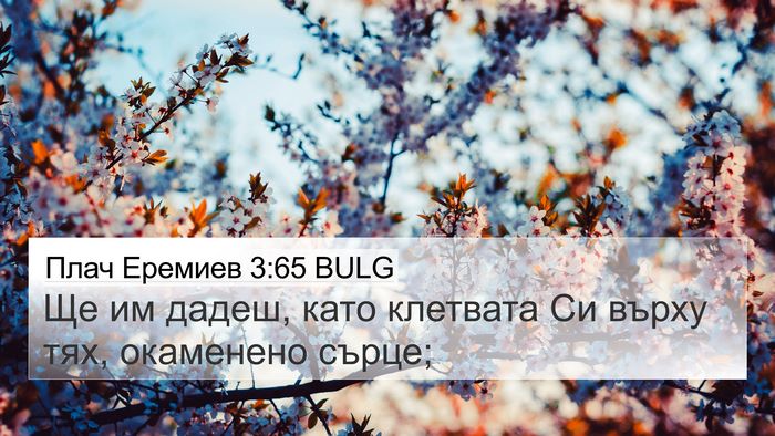 Плач Еремиев 3:65 BULG Bible Verse Image
