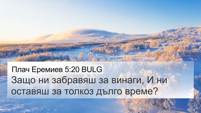 Плач Еремиев 5:20 BULG Bible Verse Image