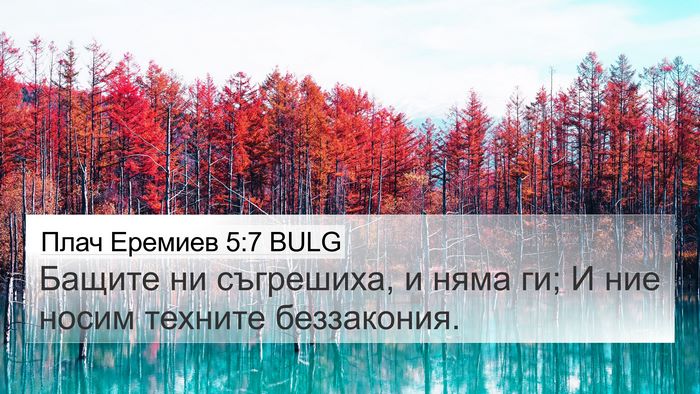 Плач Еремиев 5:7 BULG Bible Verse Image