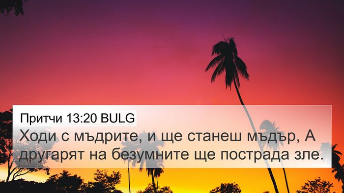Притчи 13:20 BULG Bible Verse Image