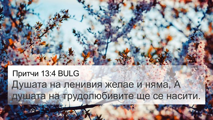 Притчи 13:4 BULG Bible Verse Image