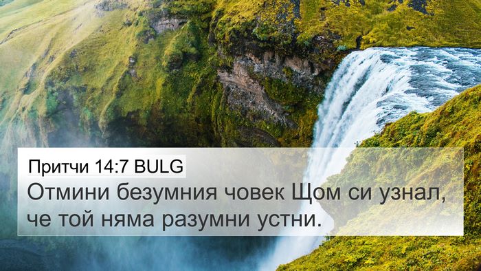 Притчи 14:7 BULG Bible Verse Image